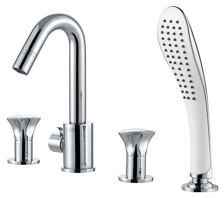 Смеситель встраиваемый на борт ванны D&K Hessen Grimm DA1384901 на 4 отверстия, хром