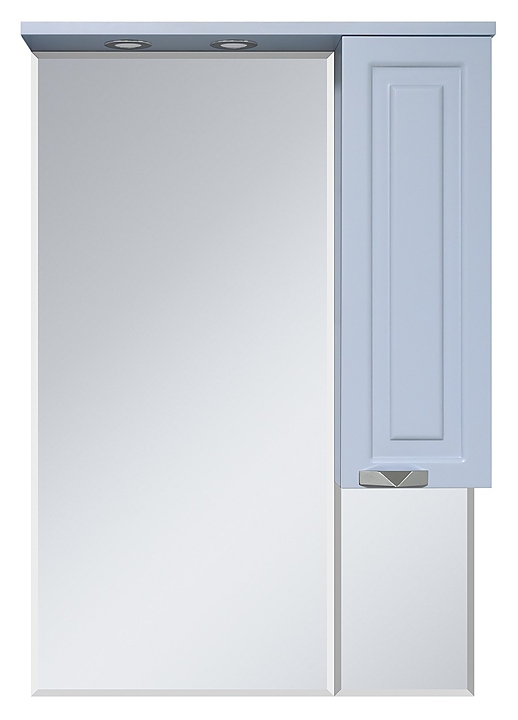 Шкаф зеркальный Misty Терра-70 70х100 см с подсветкой, правый, серый