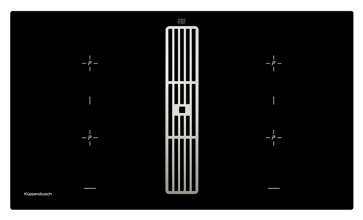 Индукционная варочная панель с вытяжкой Kuppersbusch KMI 9850.0 SR Stainless Steel
