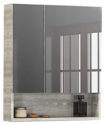 Шкаф зеркальный Comforty Никосия-60 60х80 см дуб белый