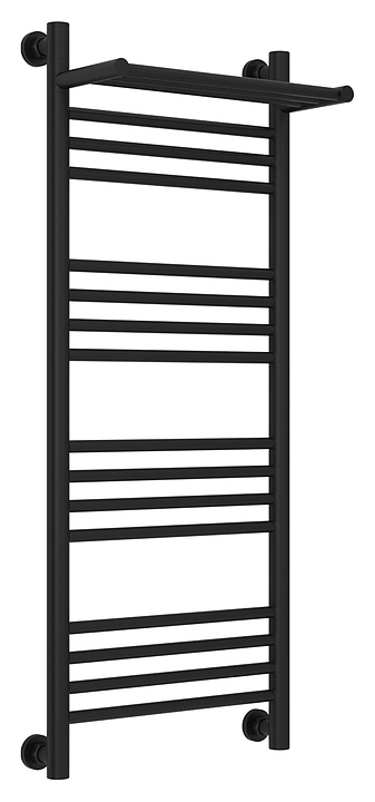 Полотенцесушитель водяной Сунержа Богема с полкой+ 100x40 см матовый черный