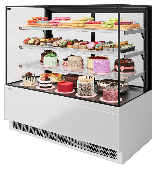Витрина кондитерская Chilz VETE II KUB LUX 60 белый глянец