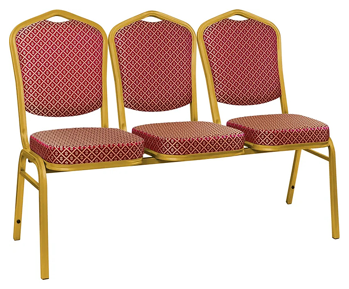 Секция из 3 стульев ChiedoCover Хит 25 мм золото, ромб красный