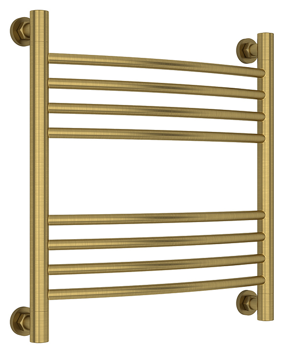 Полотенцесушитель водяной Сунержа Богема+ 50x50 см с выгнутой перемычкой, состаренная латунь