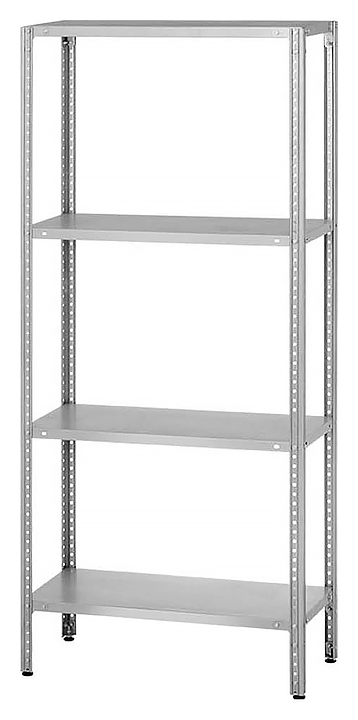 Стеллаж полочный Mecon Base СПЛб 600х400х2000 мм, сплошные полки, 4 шт.