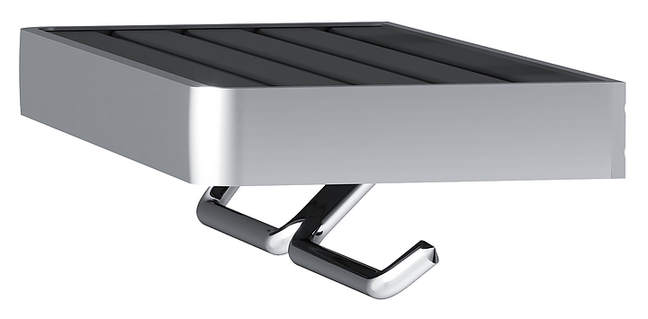 Держатель двойной для туалетной бумаги Damixa Jupiter DA77341900 с полкой для телефона, хром, черный