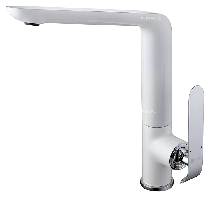Смеситель для кухни LEMARK Melange LM4905CW с высоким поворотным изливом, хром/белый