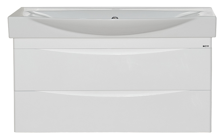 Тумба под раковину Misty Элвис-105 100,3х44 см, подвесная, с 2 ящиками, белая