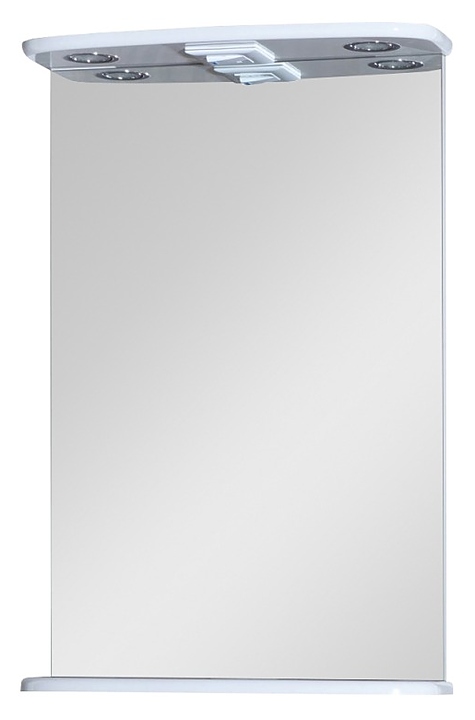 Зеркало Misty Магнолия 50 50х72 см с подсветкой и полочкой, белое