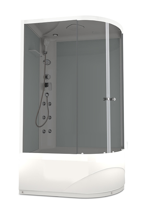 Душевая кабина с гидромассажем и блоком управления Domani-Spa Delight 128 high L DS01D128LHWT10 120х80 см