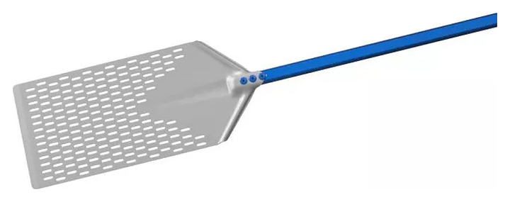 Лопата для римской пиццы прямоугольная перфорированная GiMetal AM-2340F/30 Azzurra 23х40 см l=30 см