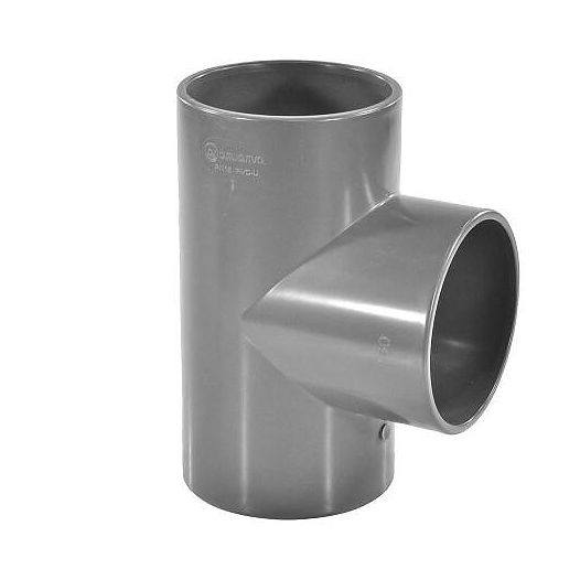 Тройник Aquaviva ПВХ серый под клеевое соед Дн 160х90гр Ру16 напорный