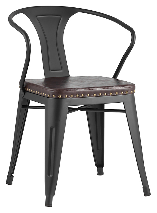 Стул Stool Group TOLIX ARMS SOFT с подлокотниками черный матовый