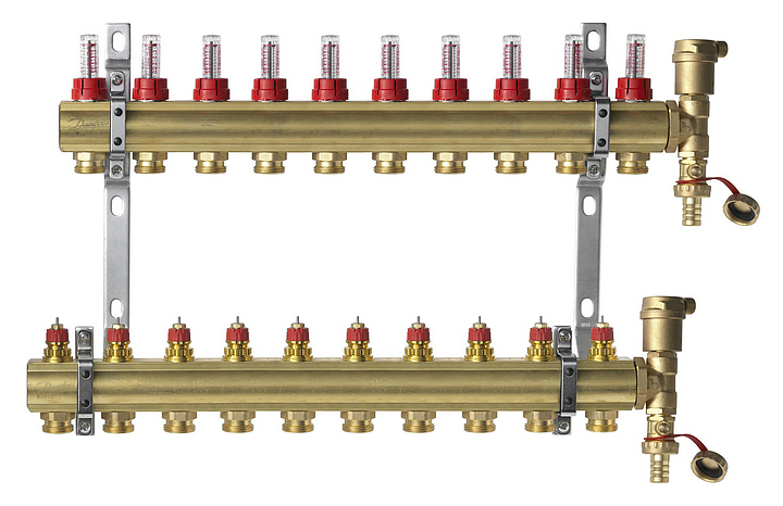 Группа коллекторная DANFOSS FHF-F set 088U0730 латунь 1