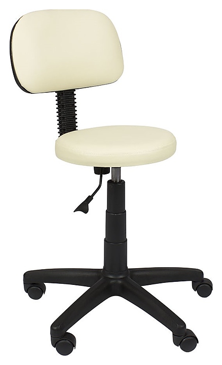 Стул мастера МЭДИСОН АСТЕК низкий со спинкой на пластиковом пятилучье, слоновая кость