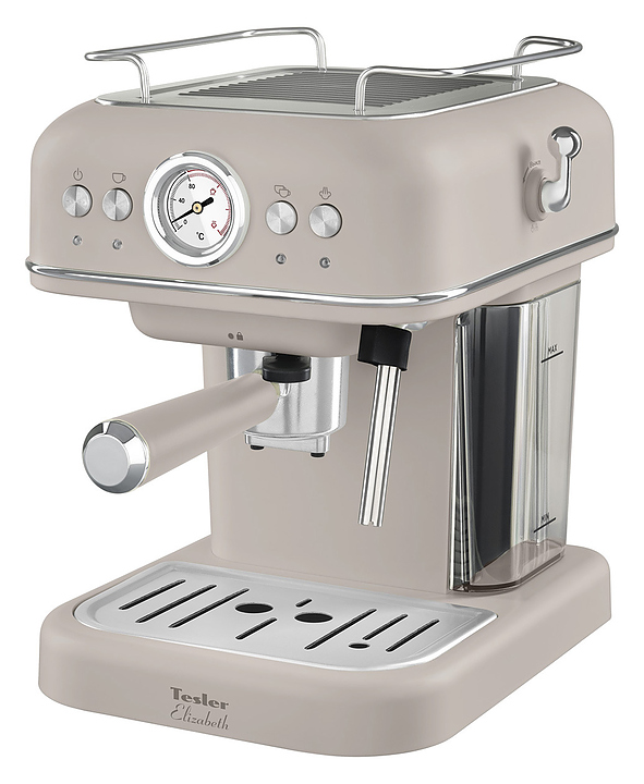 Рожковая кофеварка TESLER Elizabeth ECM-245 SAND GREY 950 Вт, песочно-серый