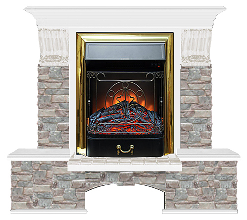 Камин Glenrich Бостон К Majestic BR ГЦ белый