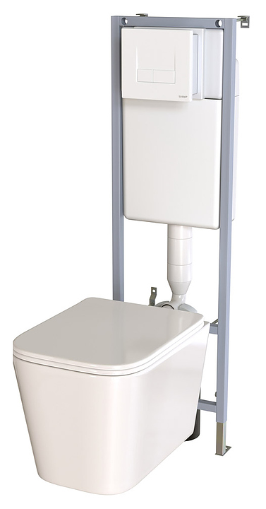 Унитаз подвесной с инсталляцией, крышкой-сиденьем и панелью смыва Taliente KIT-Correto CR25200+10011945+31191010