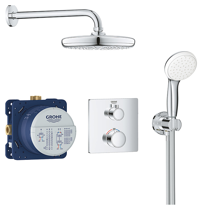 Комплект душевой Grohe GROHTHERM С TEMPESTA 210