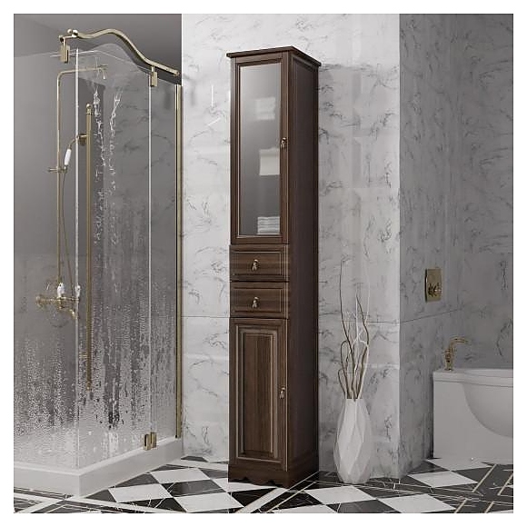 Шкаф-пенал OPADIRIS Риспекто 30 Z0000009580, левый, орех антикварный