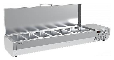 Витрина холодильная Carboma IDO A40 SM 1,6 (7 GN1/3) c крышкой