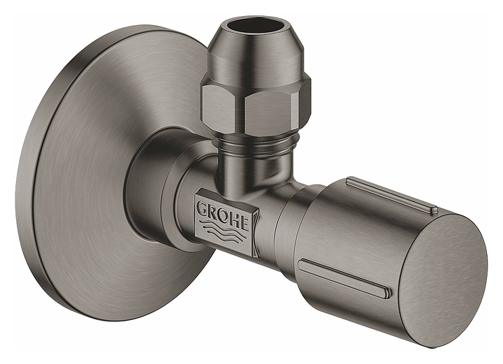 Вентиль запорный угловой Grohe 22039AL0 1/2″-3/8″ темный графит, матовый