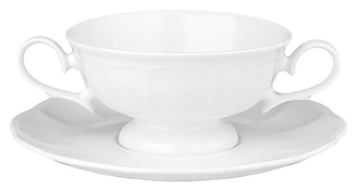 Бульонная пара Noble Bella 305602А+305010А 240 мл d=11,8 см h=5,7 см (фарфор) белая