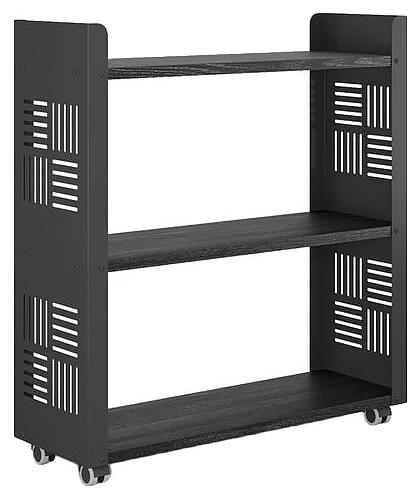 Стеллаж мобильный КОБОР SM3-90/30 black/wood