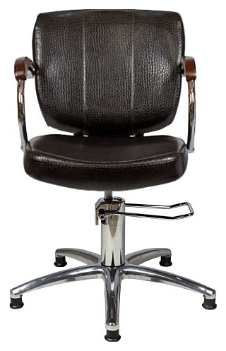 Кресло парикмахерское МЭДИСОН ГРАЦИЯ гидравлика хром, пятилучье хром на подпятниках, черное текстурное № 8