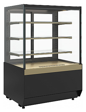 Витрина кондитерская Carboma KC70 VV 1,3-1 Standard без боковин, версия 2.0 (Bronze 9005/0109)