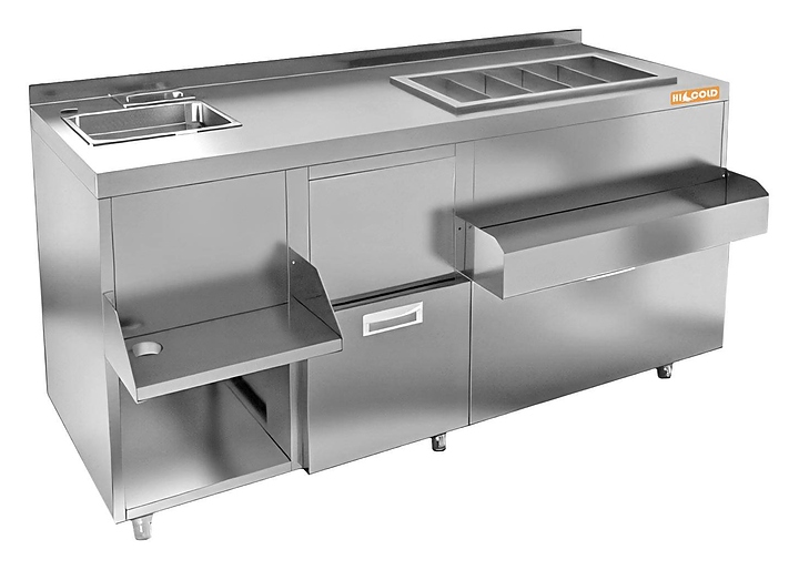 Барная станция HICOLD НБМКС-16/5БПК (с бортом, с ящиком )