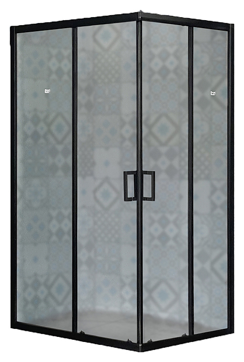 Уголок душевой Royal Bath RB HPD-C-BL 120x100x185 см, матовое, чёрный профиль