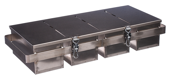 Форма хлебная ЦПО 100х200х100 мм 4-секционная, общая крышка