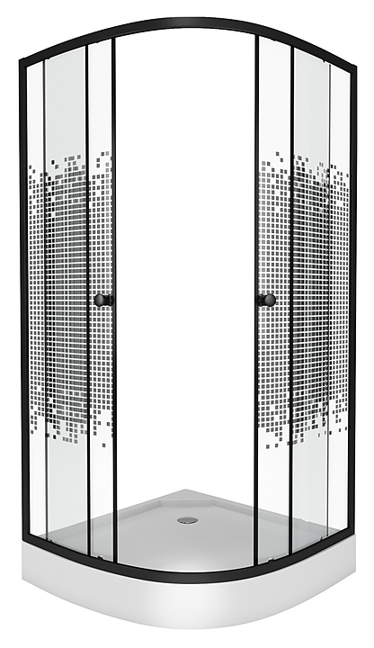 Уголок душевой Niagara NG-003-14 BLACK 80х80х195 см