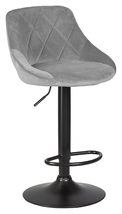 Стул барный DOBRIN 5007_BlackBase-LM LOGAN BLACK (серый велюр, черный металл)