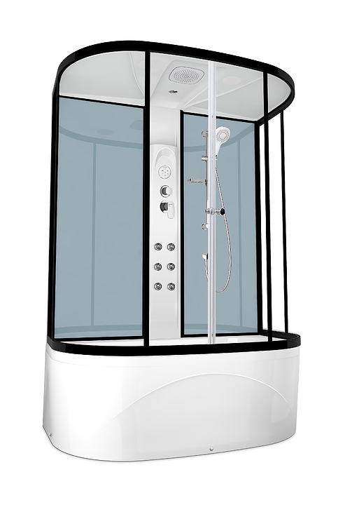 Душевая кабина с гидромассажем и блоком управления Domani-Spa Neat high DS01N158HDbCl10 150х80 см