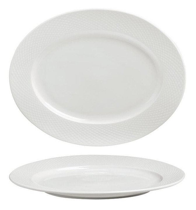 Блюдо овальное Noble Impress 094261A-G001 36х26 см h 3,2 см  белый