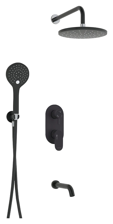 Комплект душевой встраиваемый Wasserkraft A177471 черный soft-touch