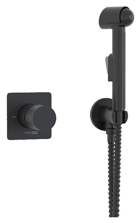 Душ гигиенический встраиваемый Wasserkraft A07436 черный soft-touch