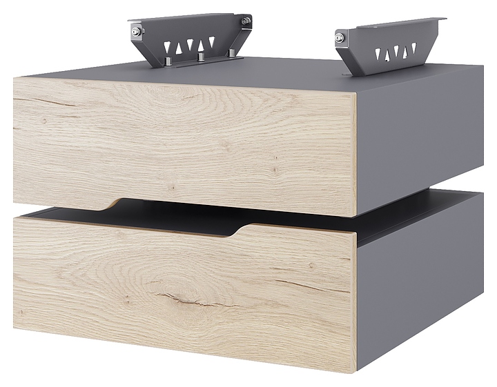 Тумба подвесная КОБОР T-2 graphite/natural