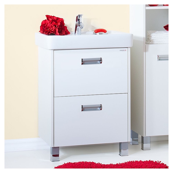 Тумба под раковину БРИКЛАЕР Палермо 60 см напольная, белый глянец