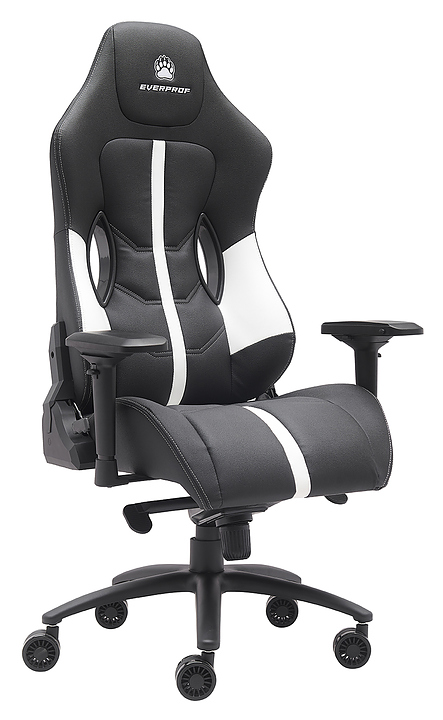 Кресло геймерское Everprof Jaguar экокожа, белое с черным