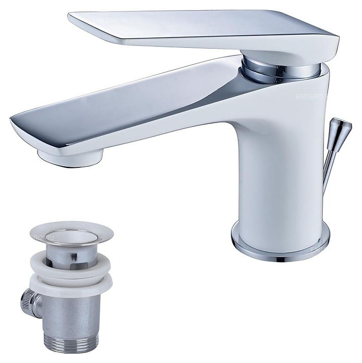 Смеситель для раковины LEMARK Allegro LM5906CW монолитный, хром/белый