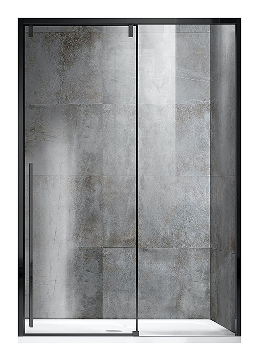 Дверь душевая Vincea Lugano VDS-1L140CLB-1 140х195 см с прозрачным стеклом, раздвижная, черный