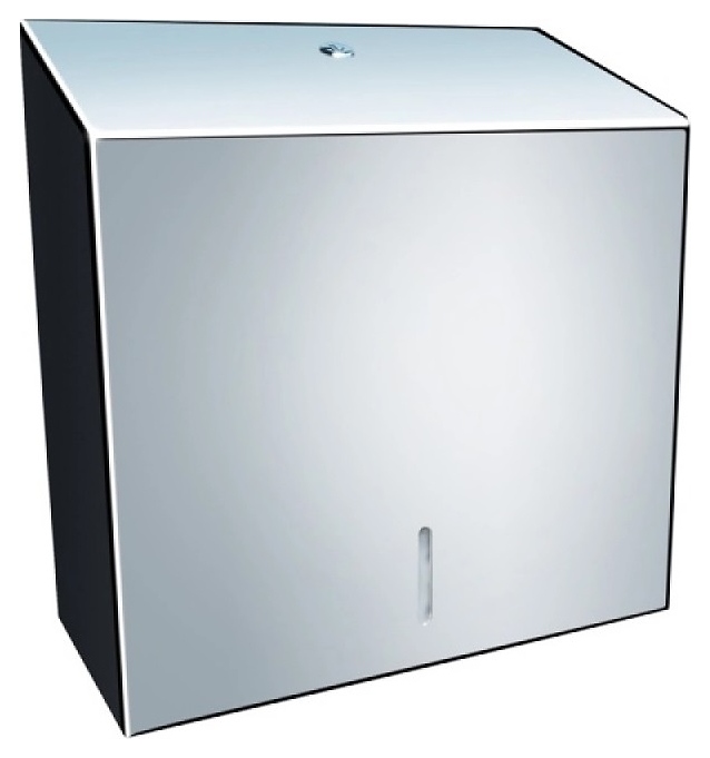 Диспенсер листовых бумажных полотенец Merida STELLA R MAXI ASP101.R V-сложение (нерж. сталь) полированная сталь