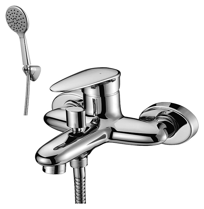 Смеситель для ванны и душа LEMARK Status LM4402C с коротким монолитным изливом, хром