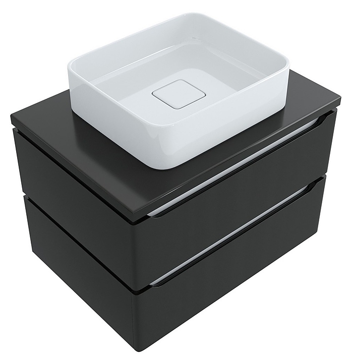 Тумба под раковину Mixline Виктория-70 белый, софт графит