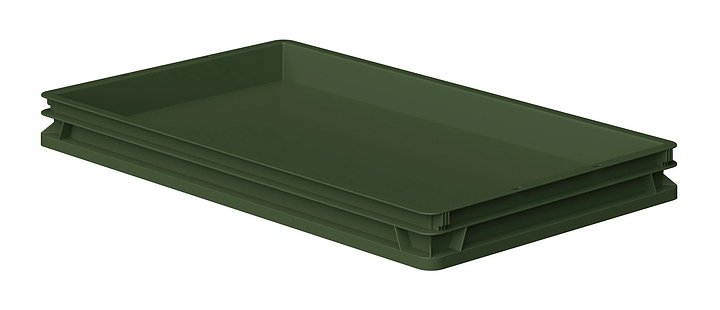 Ящик универсальный iPlast 740x440x70 мм ЭКО, сплошной, зеленый