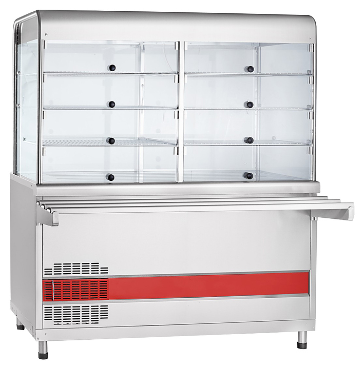 Прилавок-витрина Abat Аста ПВВ(Н)-70КМ-С-01-ОК (нерж. столешница)