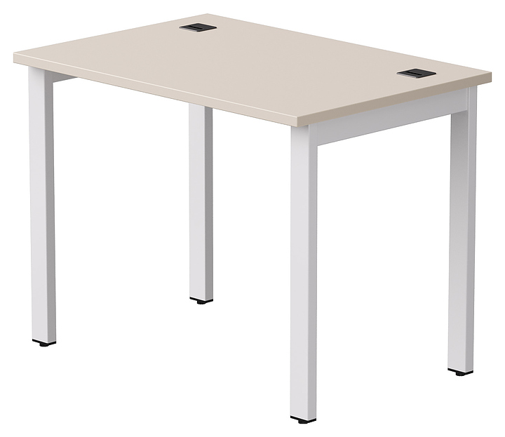Стол офисный Everprof EVO 980х670х755 мм (ЛДСП / металл) кашемир / белый